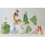 Royal Doulton figures to included Fair Lady H/N2193, Spring Serenade H/N3956, Clarissa H/N2345,