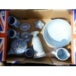 A collection of Wedgwood queensware and jasperware items (teapot spout chipped) (11)