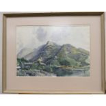 Reginald George Haggar (1905-1988), watercolour painting of Snowdon from Llyn Padarn,