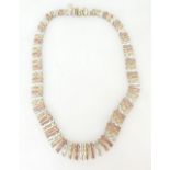 9ct gold Tri-colour necklace / choker. 41.5cm wearable length. 44.4g.