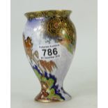 Carltonware vase, gilded and decorated with bird of paradise & butterfly,