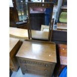 20th Century oak 3 drawer single mirror dressing table