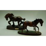 Beswick Spirit of Earth Shire horse on ceramic base in copper finish from the Brittania collection