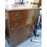 20th Century Tall boy chest of 5 drawers