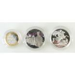 Three cased coins - Royal Birth silver proof Crown 2017,