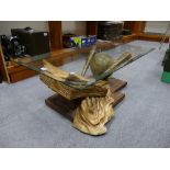 Unusual Novelty resin coffee table depicting a geographical/exploration theme,