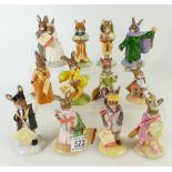 Royal Doulton Bunnykins Christmas morning, Romeo, Ankhesenamun, Juliet, Birthday Girl,