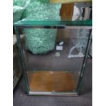 Vintage glass cabinet with 2 sliding doors