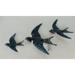 Beswick graduated set of Swallow wall plaques comprising 757-1,