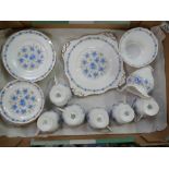 Tuscan china 21 piece Tea set, 'Love in the Mist', hairline to saucer.