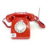 1980s BT red dial telephone in good condition