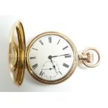 Gold plated full hunter pocket watch,