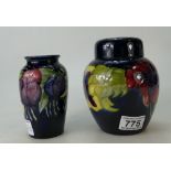 Moorcroft Ginger jar in the Hibiscus pattern ,