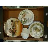 A collection of plates to include Royal Doulton Brambley Hedge, The coaching scenes,