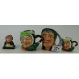 Royal Doulton small character figure Sairey Gamp, miniature Sairey Gamp, face pot Sairey Gamp,