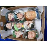 A collection of Royal Doulton small character jugs to include - Henry VIII D6647, Tony Weller,