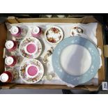 A collection of ceramics to include Royal Albert country roses candlestick, pin dishes,