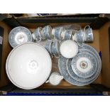 A collection of Wedgwood Florentine pattern dinnerware including large fruit bowl, cups, saucers,