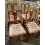 Set of 4 1920's oak dining chairs