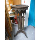 Kashmiri heavily carved hardwood 19th century Plant Stand,