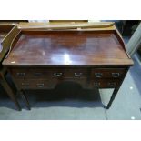 Regency mahogany 5 drawers knee holed desk