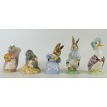 Beswick Beatrix Potter figures Goody Tiptoes, Diggory Diggory Delvet, Cottontail,