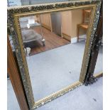 Gilt framed bevelled over mantle mirror
