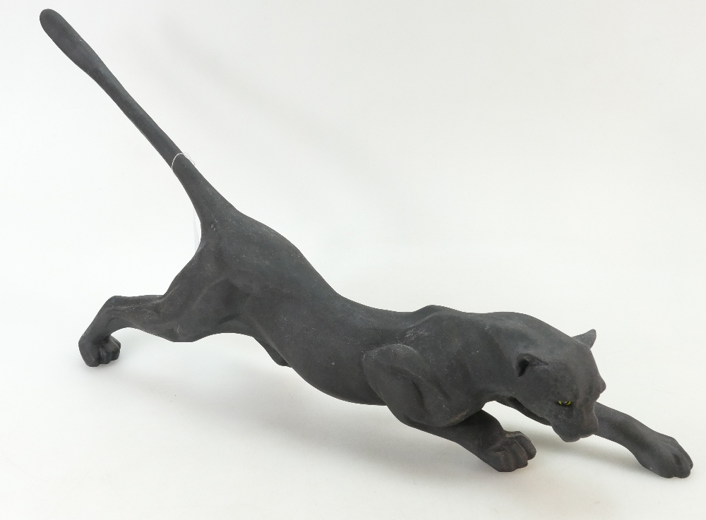 Ceramic connoisseur model of black Jaguar,