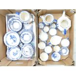 Royal Doulton Norfolk blue & white teaset to include teapots, bowls,