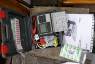 Meggar branded PAT120 Series portable appliance tester alongside a TES branded light meter (2)