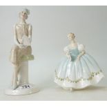 Royal Doulton figure First Dance HN2803 and Cocktails from the Reflections series HN3070 (2)