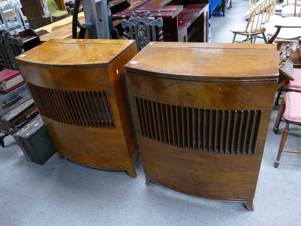 A Pair of Decca-Beau Radiograms in burr walnut cabinets, models BD3378.