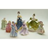 A collection of Royal Doulton figures to include Lynne H/N2329 (2nds), Melanie H/N2271,