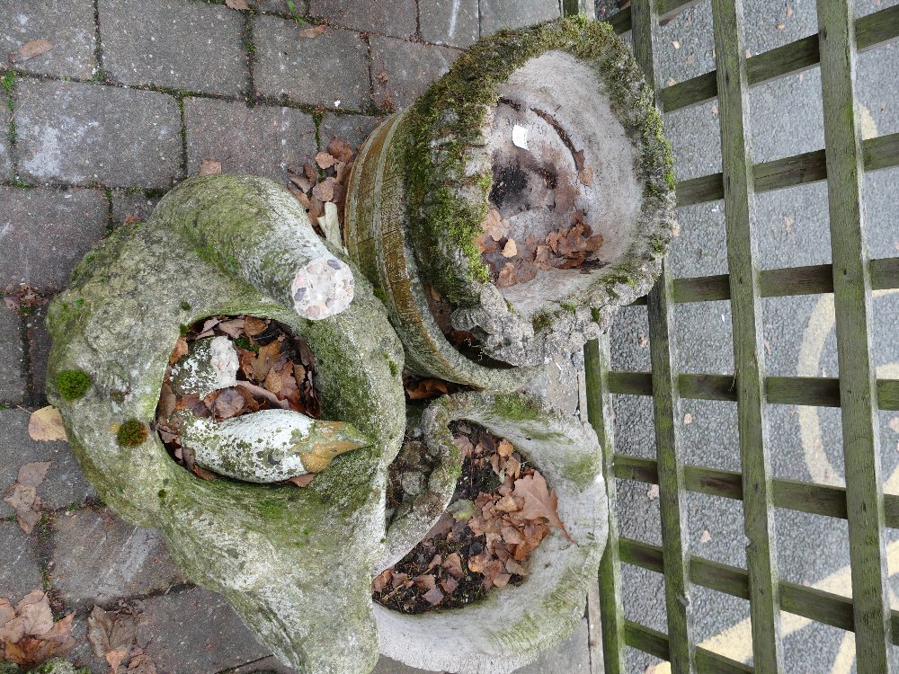 Stone and resin garden planters (4)