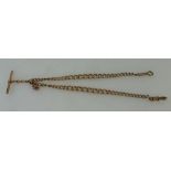 Gold plated double albert WATCH CHAIN, 35cm clip to clip.