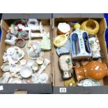 Mixed collection of items to include - shielded vases, statues, pin trays,