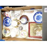A mixed collection of ceramic items to include - limited edition plant lady figure damaged Coalport