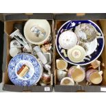 A mixed collection of items to include plates, Royal Doulton character jugs (seconds),