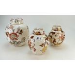 Masons Brown Velvet Ginger jars(3),