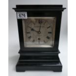 A Regency Thomas Gammage & Son of London bracket clock, ebonised case of architectural form,