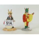 Royal Doulton bunnykins UK I C Drummer DB250 and Minstrel DB211 (2)