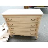 French style painted white chest of 4 drawers
