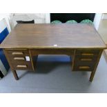 Mid-Century Large desk with 3 drawer pedestals,