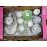 Mixed collection of items to include - Heathcote china floral decorated part tea set,