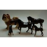 A collection of Beswick horses and foals to include mares,