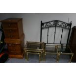 A small collection of furniture to include, a pair of pine 3 drawer cabinets,