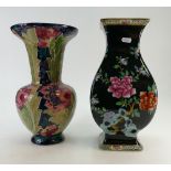 Two large Frederick Rhead vases, height of tallest 36cm (nip to rim of tube lined item).