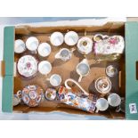 A collection of pottery items including floral china part tea set together with Japanese inspired