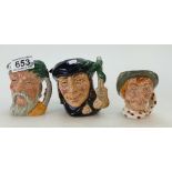 Three Royal Doulton small character jugs Robinson Crusoe D6539,