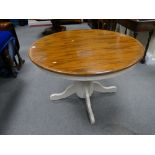 Oak circular dining table,